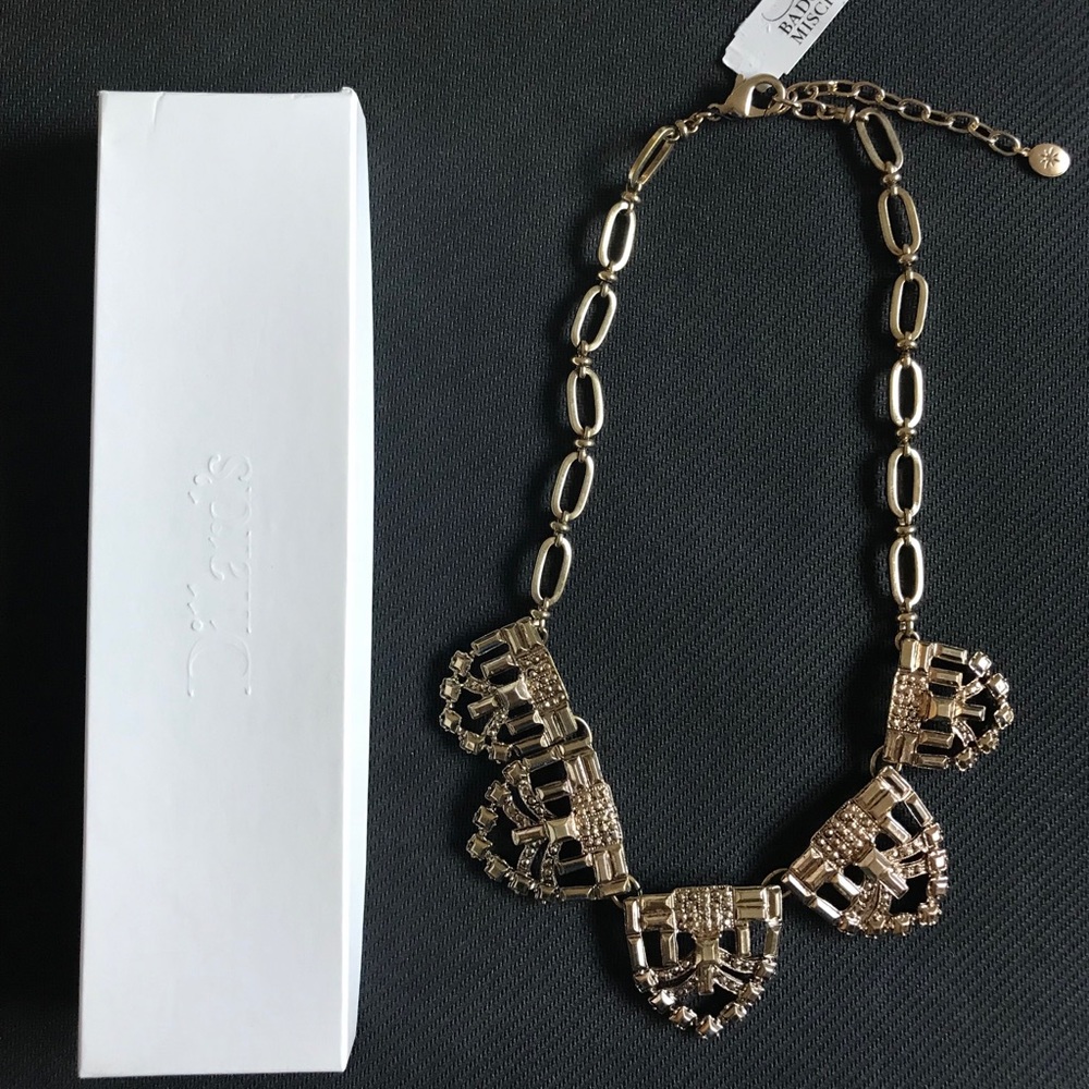 Belle Badgley Mischka Gold Statement Necklace NWT